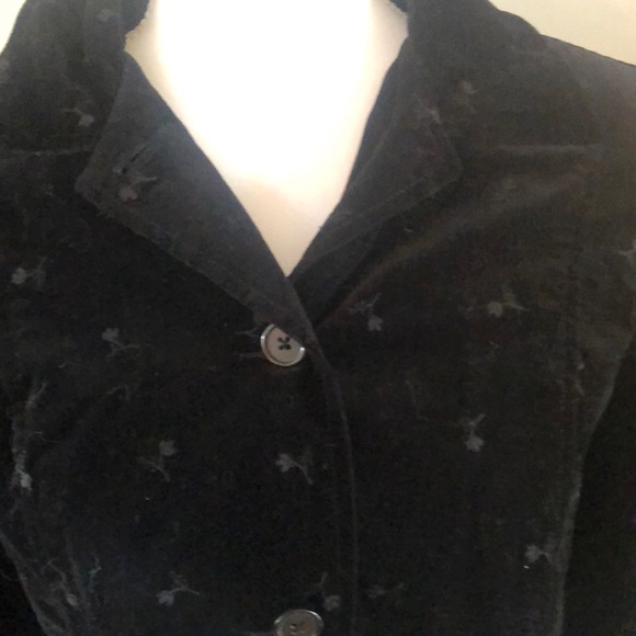 AT Denim Jacket —Black with Silver Tulips - Picture 3 of 14